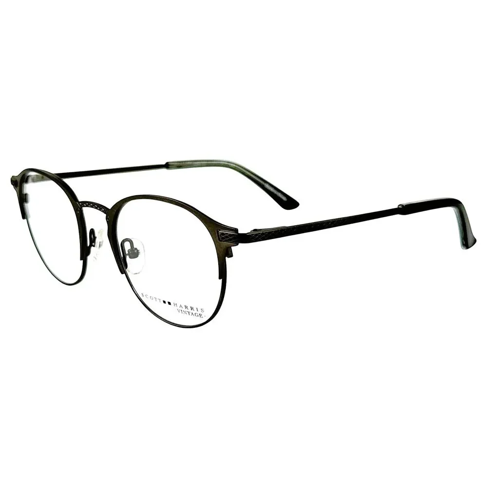 Scott Harris Vintage V48 Unisex Metal Eyeglass Frame C2 Satin Gunmetal 48-19